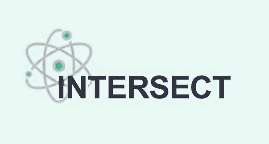 INTERSECT logo: the word intersect on top of an atom graphic