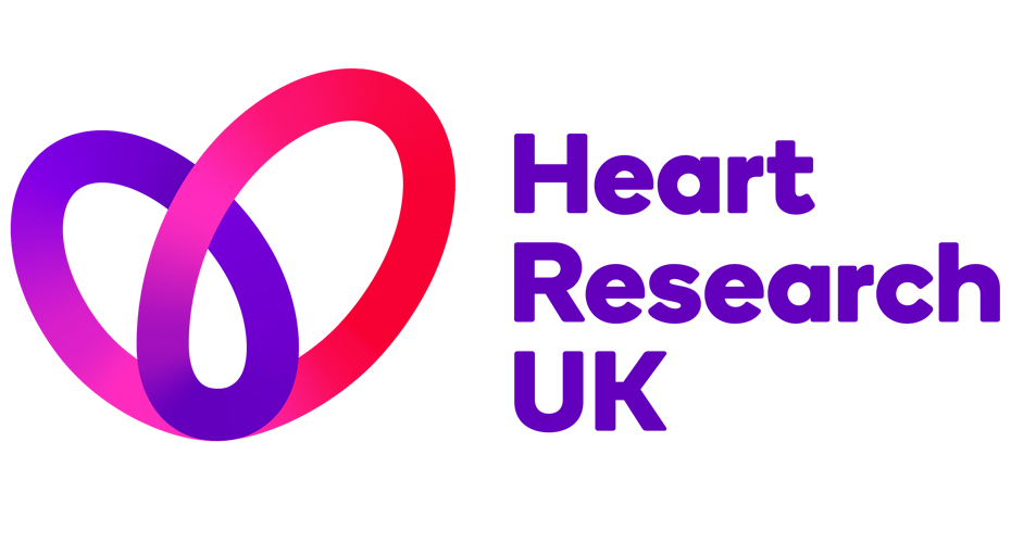 Heart Research UK logo with a purple and red heart