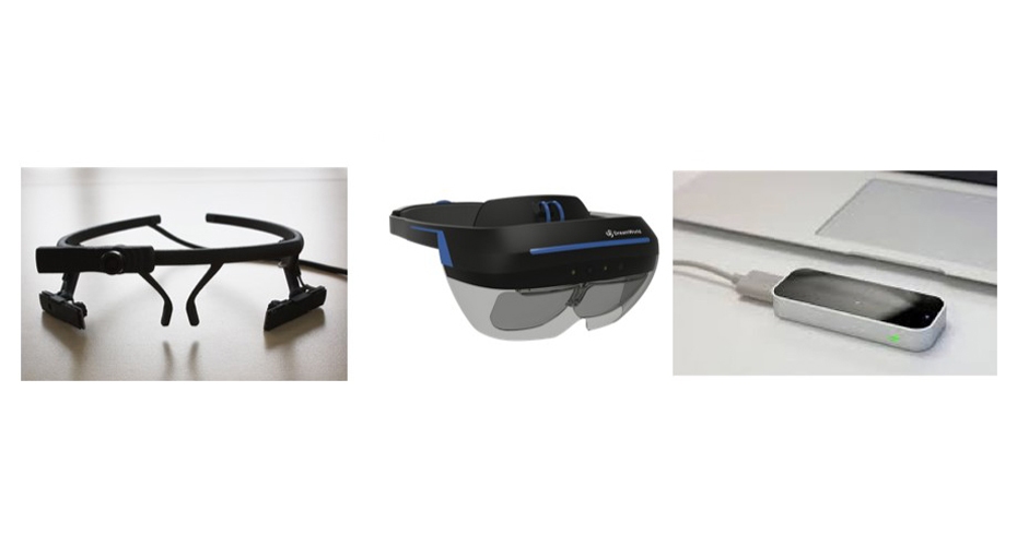 VR equipment including a headset and handheld device