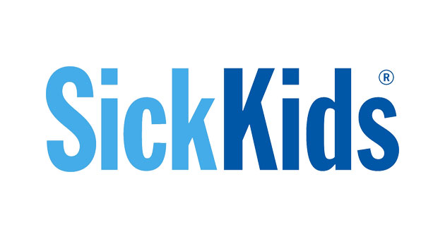 Sick Kids logo: blue text on a white background