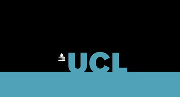 UCL logo: teal text on a black background